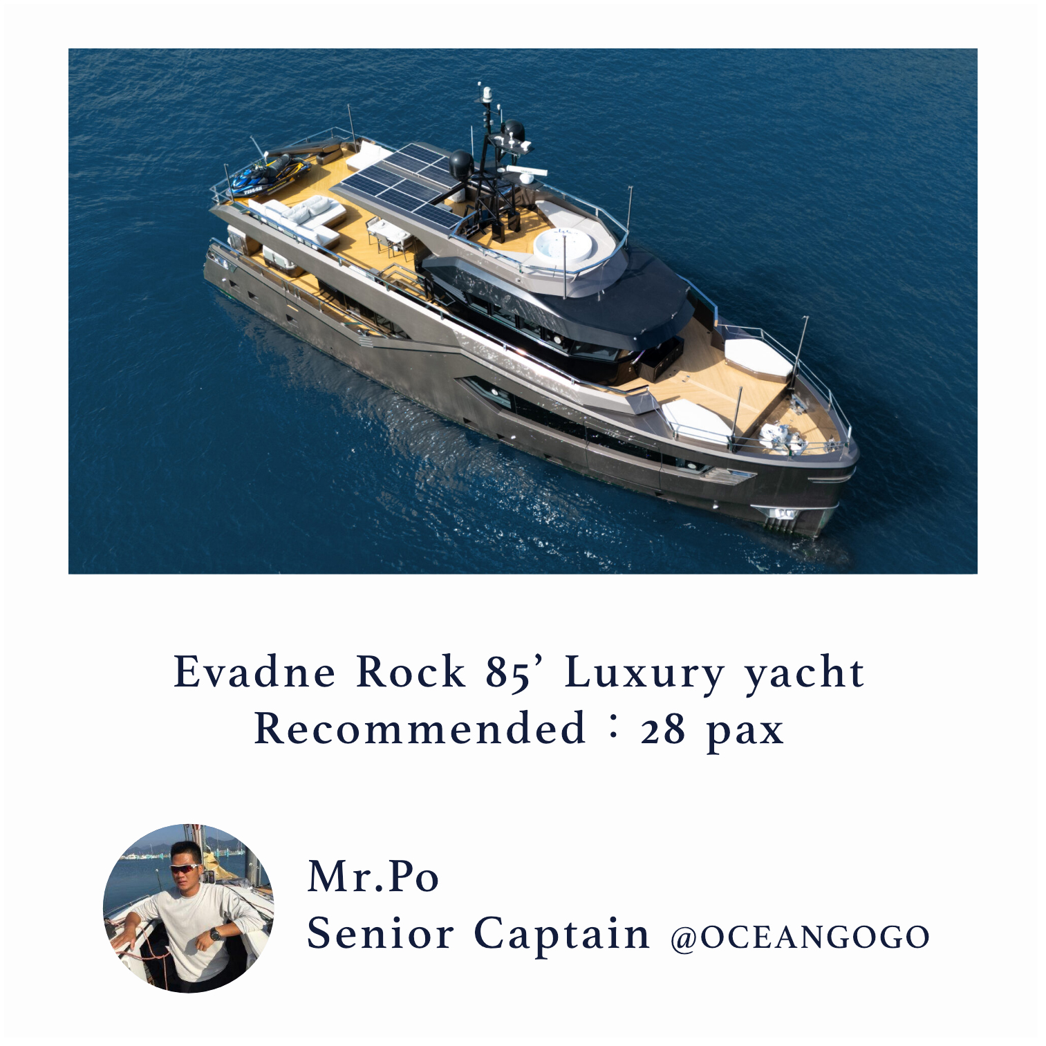 evadne rock luxury yacht